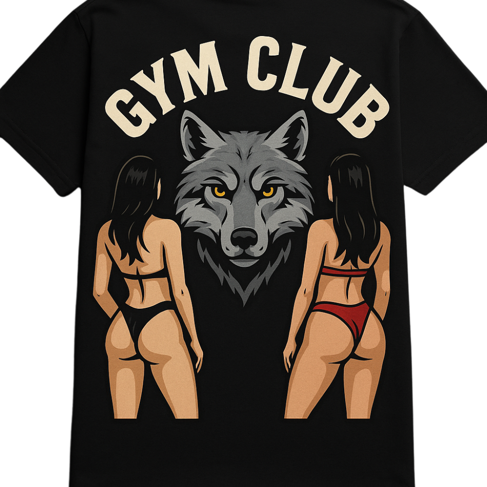 T-Shirt para Homem Athleisure Wolf - Black